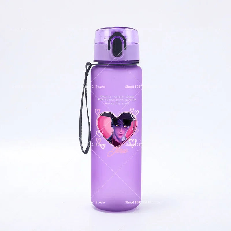 650ML KPop Demon Hunters Water Cup Boys Girl Portable Drop-proof Outdoor Fitness Jug Trend Simple Frosted Sports Water Cups Gift