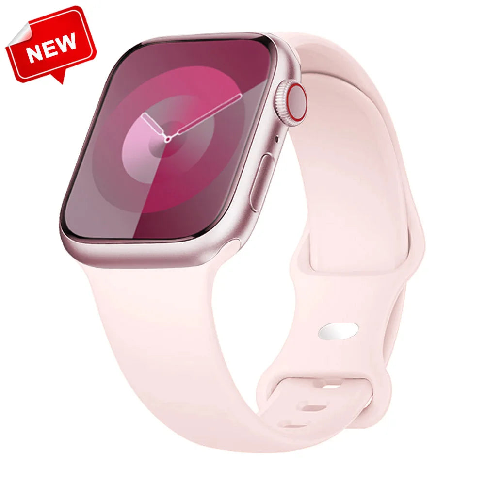 Silicone Strap For Apple Watch Band 40mm 44mm 46mm 45mm 41mm 49mm 38 42 Correa Bracelet iWatch series 6 ultra2 7 8 9 se 10 band