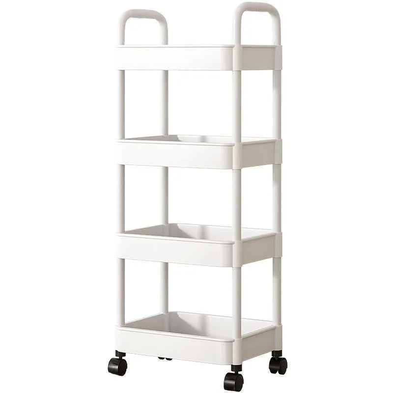 Trolley Storage Rack, Kitchen and Bedroom Floor Four-layer Snack Rack, Household Mobile Baby Products Storage Rack