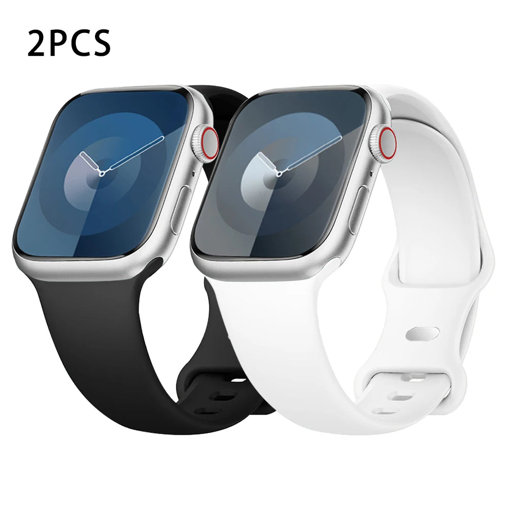 Silicone Strap For Apple Watch Band 40mm 44mm 46mm 45mm 41mm 49mm 38 42 Correa Bracelet iWatch series 6 ultra2 7 8 9 se 10 band