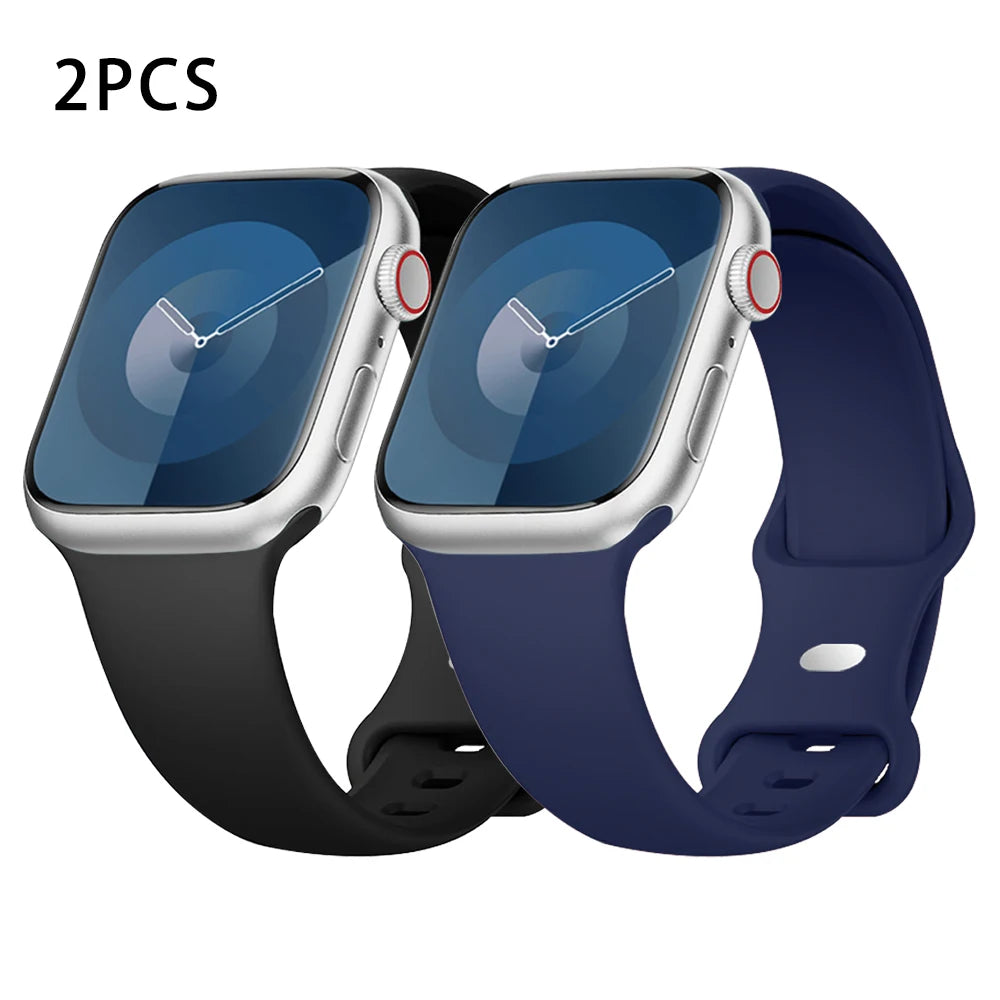 Silicone Strap For Apple Watch Band 40mm 44mm 46mm 45mm 41mm 49mm 38 42 Correa Bracelet iWatch series 6 ultra2 7 8 9 se 10 band