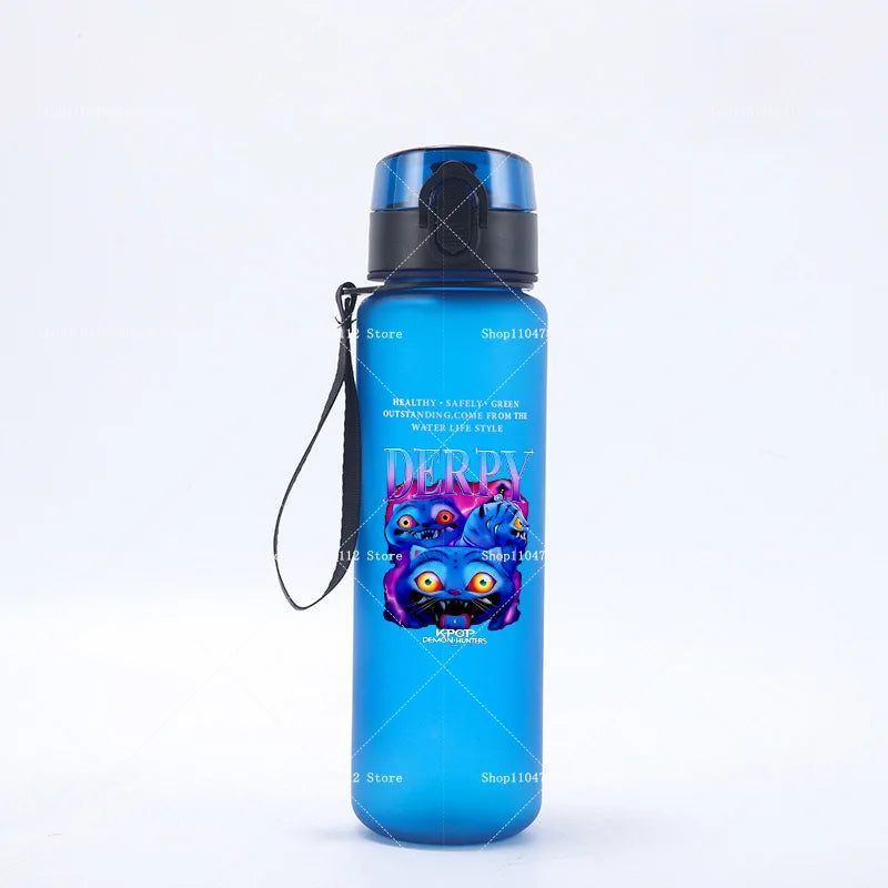 650ML KPop Demon Hunters Water Cup Boys Girl Portable Drop-proof Outdoor Fitness Jug Trend Simple Frosted Sports Water Cups Gift