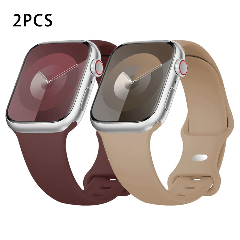 Silicone Strap For Apple Watch Band 40mm 44mm 46mm 45mm 41mm 49mm 38 42 Correa Bracelet iWatch series 6 ultra2 7 8 9 se 10 band