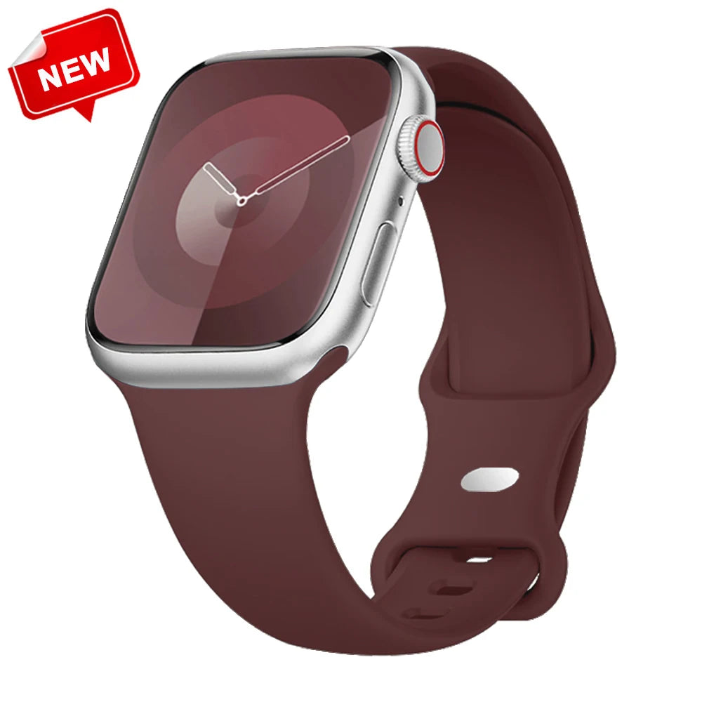 Silicone Strap For Apple Watch Band 40mm 44mm 46mm 45mm 41mm 49mm 38 42 Correa Bracelet iWatch series 6 ultra2 7 8 9 se 10 band