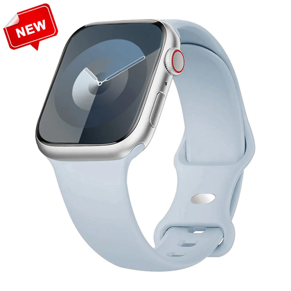 Silicone Strap For Apple Watch Band 40mm 44mm 46mm 45mm 41mm 49mm 38 42 Correa Bracelet iWatch series 6 ultra2 7 8 9 se 10 band