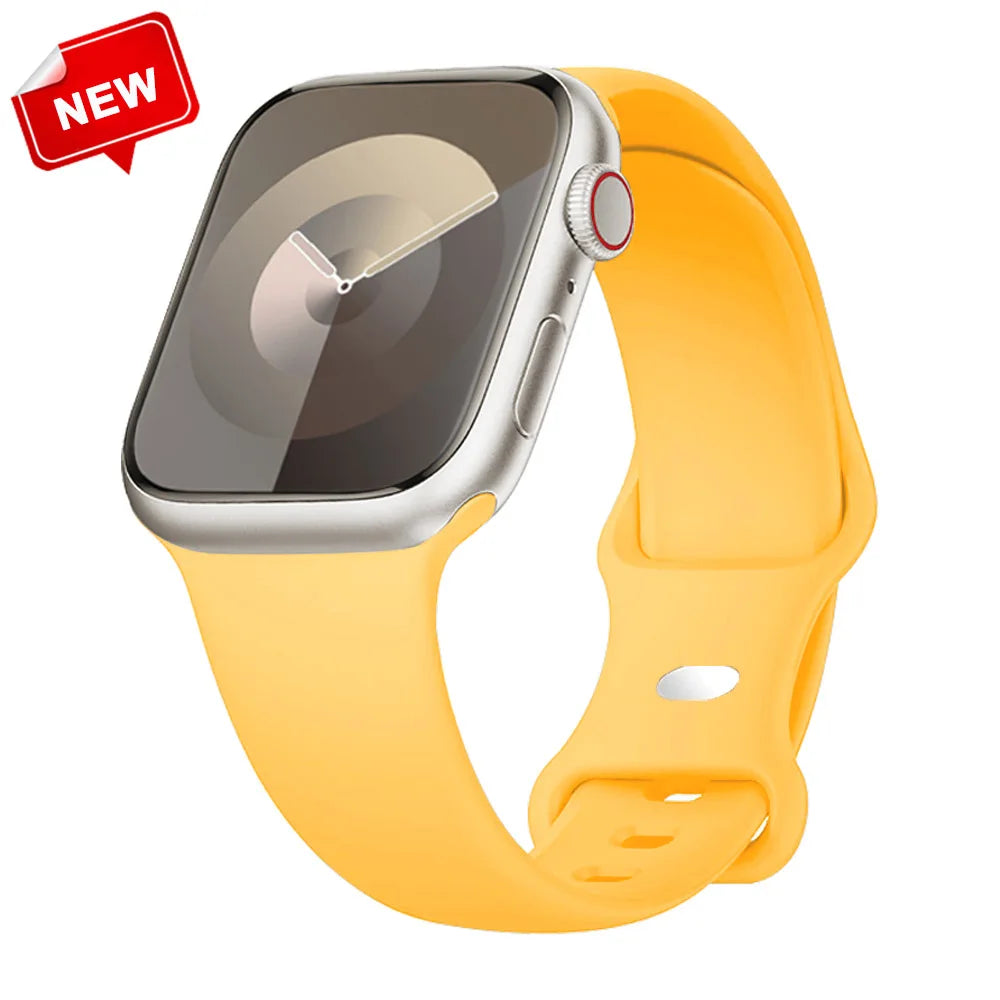 Silicone Strap For Apple Watch Band 40mm 44mm 46mm 45mm 41mm 49mm 38 42 Correa Bracelet iWatch series 6 ultra2 7 8 9 se 10 band