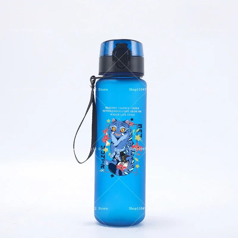 650ML KPop Demon Hunters Water Cup Boys Girl Portable Drop-proof Outdoor Fitness Jug Trend Simple Frosted Sports Water Cups Gift