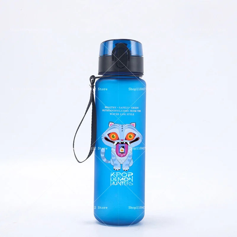 650ML KPop Demon Hunters Water Cup Boys Girl Portable Drop-proof Outdoor Fitness Jug Trend Simple Frosted Sports Water Cups Gift
