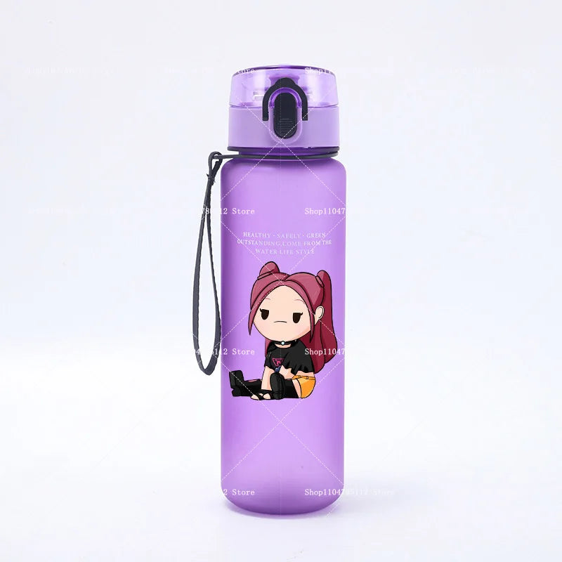 650ML KPop Demon Hunters Water Cup Boys Girl Portable Drop-proof Outdoor Fitness Jug Trend Simple Frosted Sports Water Cups Gift