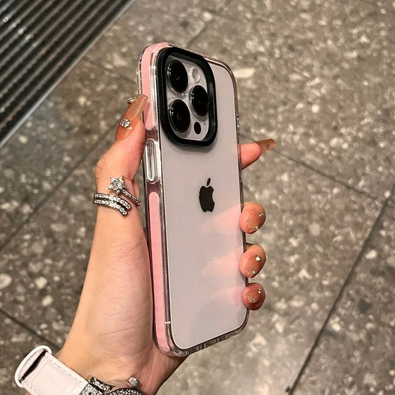 Luxury Transparent Shockproof Phone Case For iPhone 11 12 13 14 15 16 17 Pro Max 16 Plus Clear Bumper Back Soft TPU Cover