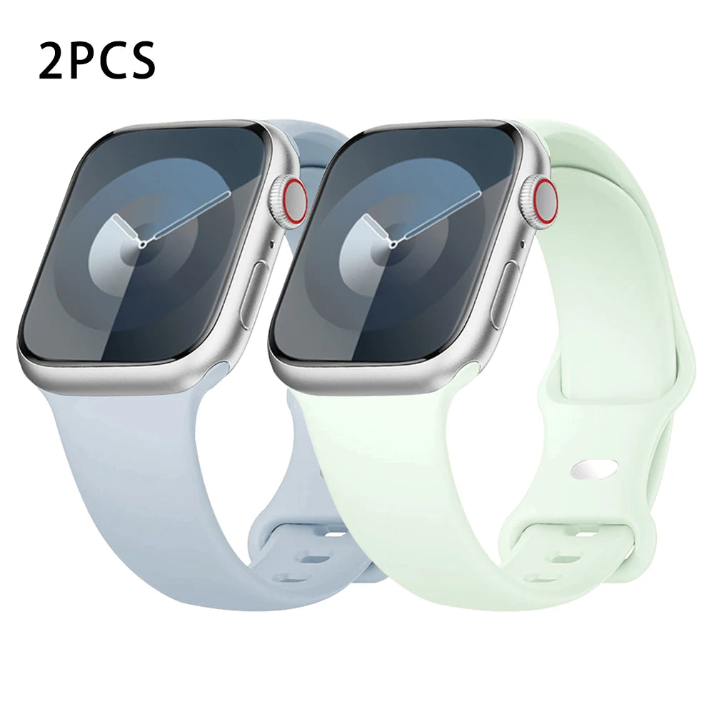 Silicone Strap For Apple Watch Band 40mm 44mm 46mm 45mm 41mm 49mm 38 42 Correa Bracelet iWatch series 6 ultra2 7 8 9 se 10 band