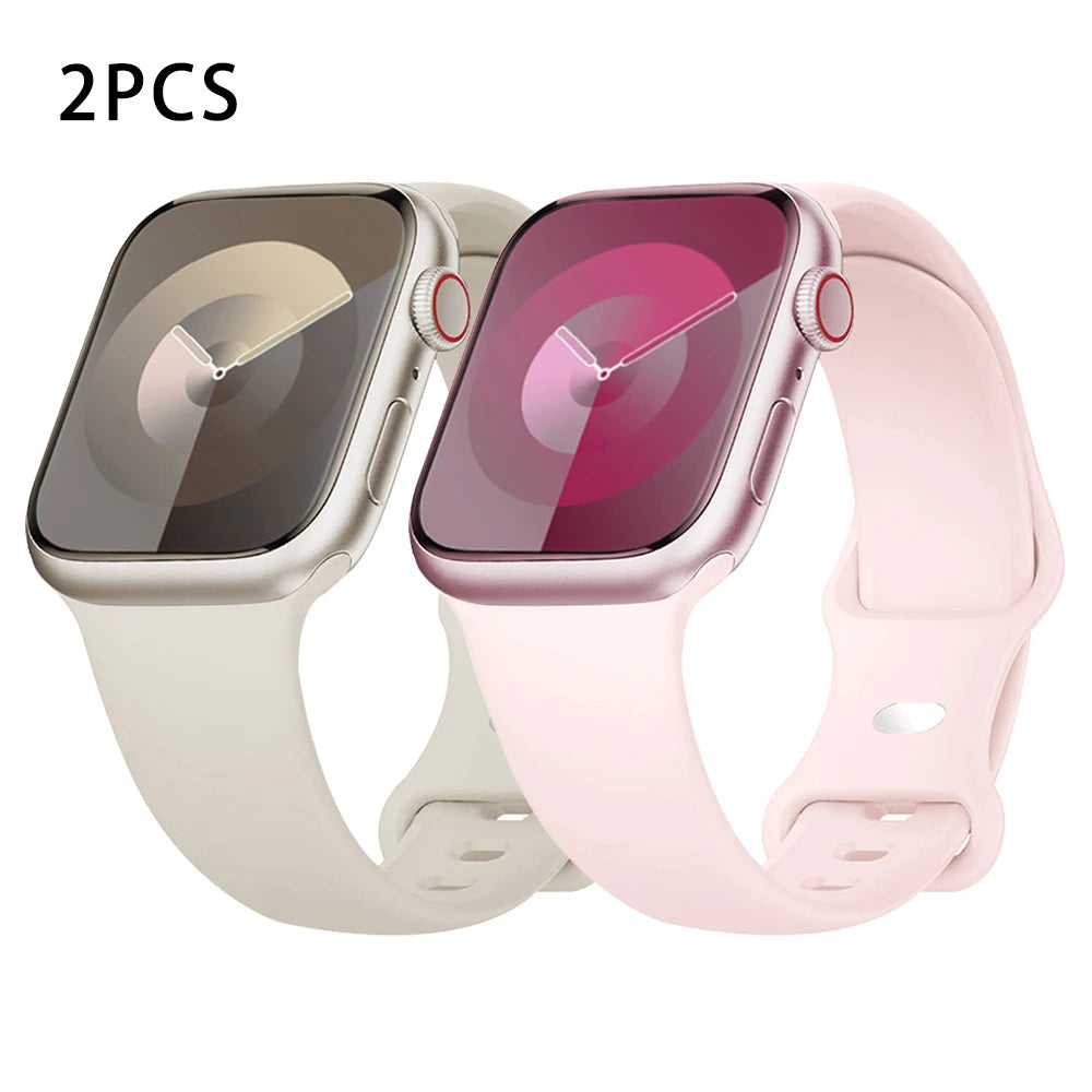 Silicone Strap For Apple Watch Band 40mm 44mm 46mm 45mm 41mm 49mm 38 42 Correa Bracelet iWatch series 6 ultra2 7 8 9 se 10 band