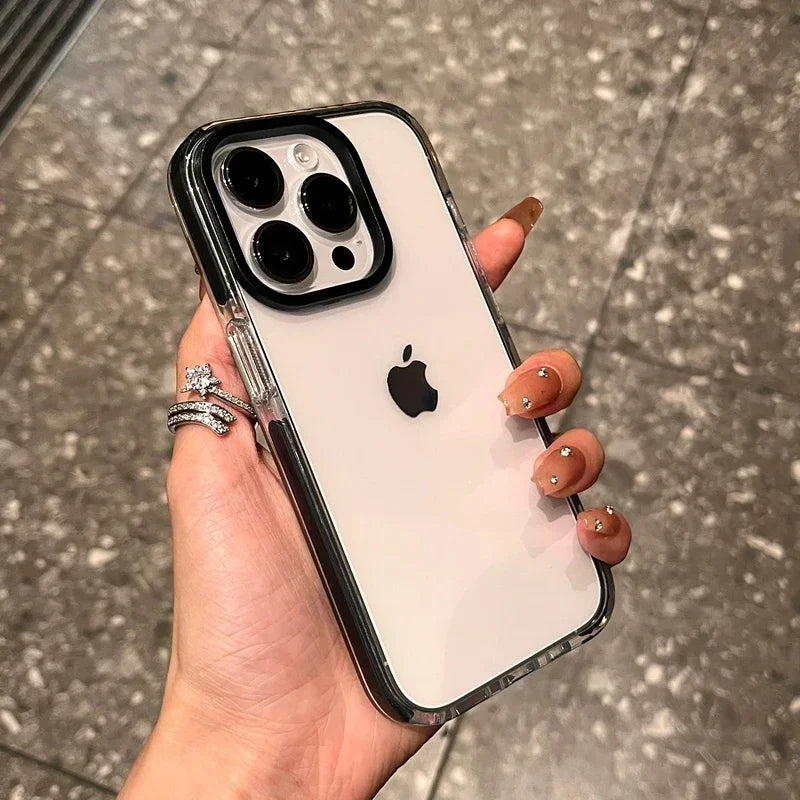 Luxury Transparent Shockproof Phone Case For iPhone 11 12 13 14 15 16 17 Pro Max 16 Plus Clear Bumper Back Soft TPU Cover