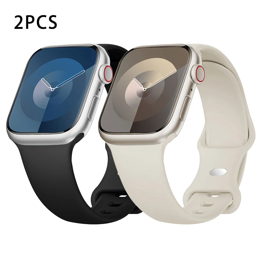 Silicone Strap For Apple Watch Band 40mm 44mm 46mm 45mm 41mm 49mm 38 42 Correa Bracelet iWatch series 6 ultra2 7 8 9 se 10 band