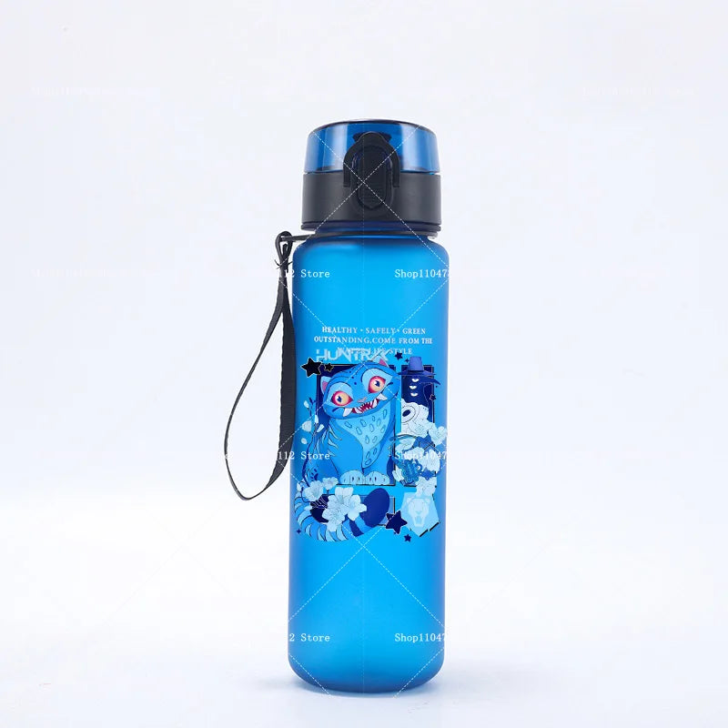 650ML KPop Demon Hunters Water Cup Boys Girl Portable Drop-proof Outdoor Fitness Jug Trend Simple Frosted Sports Water Cups Gift