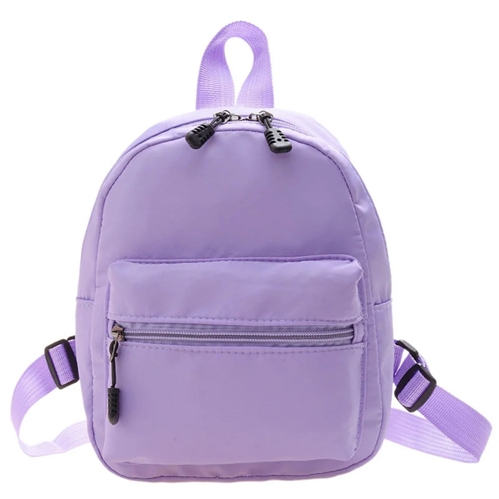Korean Nylon holographic backpack Women Casual Solid Color Small Schoolbag Travel Bag For Teenager Student School Bag Back