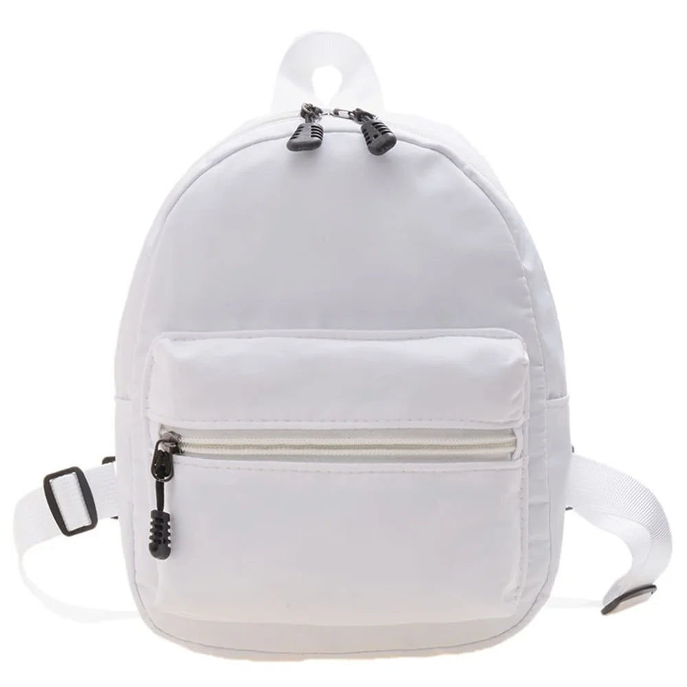 Korean Nylon holographic backpack Women Casual Solid Color Small Schoolbag Travel Bag For Teenager Student School Bag Back