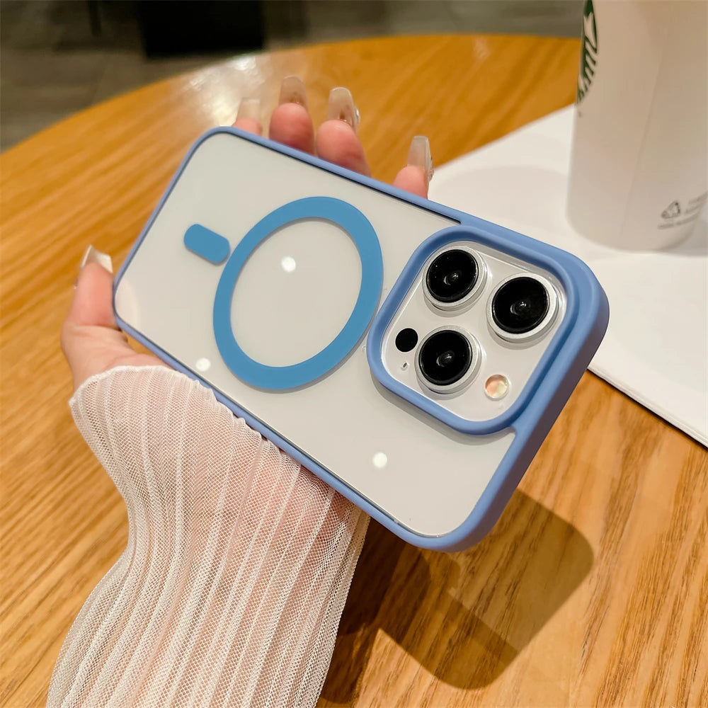 Luxury Shockproof Magsafe Wireless Charge Case for iPhone 17 16 Plus 15 14 13 12 11 Pro Max XR 17Air Clear Magnetic Bumper Cover